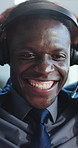Excited, black man and consultant with headset for winning, celebration or promotion bonus in office. Happy, businessman or agent with smile, laptop or victory for good news or success in workplace