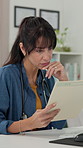 Reading, doctor and woman in office on computer for patient review, medical research and diagnosis. Healthcare, clinic and person with document, report and online for results, telehealth and wellness
