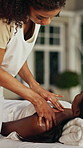 Spa, masseuse and massage for woman, pamper or skin treatment with holistic benefits and hospitality. Stress relief, luxury and client on vacation for peace, people and comfortable at wellness resort
