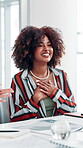 Office, success and business woman with applause for promotion, workshop and celebration for feedback. Teamwork, designers and support with clapping hands for achievement, meeting and fist bump