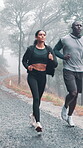 Running, training and team with people on road for personal trainer, cardio workout and race challenge. Runner coaching, exercise partner and sports with athlete outdoor for competition and fitness