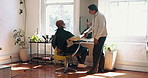 Barbershop, handshake and men with thank you, talking and greeting with grooming style. Hair care, client and professional with smile, shaking hands or hello with service, gratitude or small business