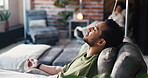 Man, relax and wellness in clinic with iv drip for healthcare, antioxidants and hydration benefits. Person, sleep or rest in medical center with intravenous fluid for nutrients, vitamins or minerals.