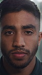 Face, serious and business man in office with pride, about us and confident social media marketer. Portrait, creative professional and person in workplace as content creation manager in Brazil