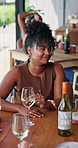 Talking, friends and woman in restaurant with wine for social gathering, conversation and tasting event. Happy, chat and people with alcohol, drinks and relax for bonding, connection and celebrate