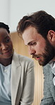 Business, people and talk with laptop in office for planning, training and financial report. Team, meeting and coaching with pc for audit, review budget and explain procedure for investment proposal