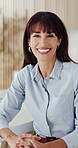 Happy, professional and face of businesswoman in office with confidence for finance career. Smile, job opportunity and portrait of mature female financial advisor with pride for company about us.