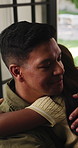 Comfort, love and dad with child hug for support, relationship and bonding for family connection. Home, parenting and father with girl in embrace for affection, security and trust in living room