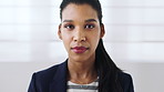 Face, business and woman in company for hr, talent acquisition and career opportunity. Portrait, confident and person in office as recruitment specialist, about us and professional with pride