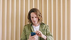 Phone, man and scroll in office for journalism career, news reporting and job development. Publishing agency, journalist and reading and tech for creative review, publisher or opportunity in newsroom