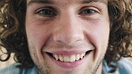 Face, laughing and man with smile in creative agency, professional and copywriting career for marketing. Funny joke, about us and person with confidence for campaign development, happy and portrait