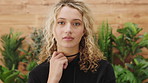 Serious, startup and face of woman in office with confidence for creative career growth. Professional, job development and portrait of editor with pride for business about us at agency in London