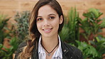 Face, eco friendly and business woman in office for ecology, environmental consultant or worker. Professional, green advisor or portrait of confident person, about us or sustainable plants in Germany