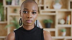 Fashion, face or black woman in office with confidence, experience or job as clothing specialist. Portrait, about us or designer in agency with pride, stylist or ambition in creative industry.