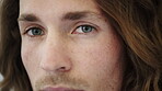 Student, face and serious man in studio, think and plan of academic growth with university education. College, learner and person with skill development, reflection and course decision in Canada