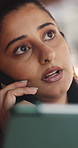 Tablet, discussion or woman with phone call in restaurant, reservation confirmation or table preferences. Booking info, talk or waitress with tech to check availability, time slot request or details
