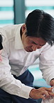 Business, man and mentor with document in office for training, planning and finance report. People, talk or coaching team with paperwork, accounting advice and manager feedback for financial proposal