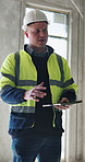 Man, tablet and team with discussion at construction site, talk or planning for real estate development. People, engineer and tech with application, feedback and review for property expansion project