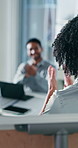 Boardroom, presentation and applause with people in meeting, happy woman and investment achievement. Business, presenter and clapping with team for speech, sales and well done for project success