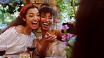 Selfie, friends and woman with smile at restaurant, social media post and wine tasting experience memory. Photography, reunion and people with picture for online update, bonding and drinks on weekend