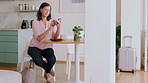 Woman, phone and credit card in hotel with payment, travel expense or eft transaction for holiday cost. Mature person, tech and digital banking in accommodation with website fees or bill for vacation