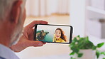 Video call, phone screen and travel with woman and wave for communication, holiday update and social media. Happy, vacation view and contact with person in home for streaming and online post