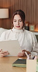 Clipboard, reading and remote work with woman in home office for agenda, planning or schedule. Administration, paperwork and review with freelance employee at desk in apartment for small business
