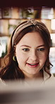 Happy woman, artist and painting with canvas in home for art gallery, creativity or imagination. Female person, painter or design with frame or surface for inspiration, development or growth in house
