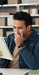 Scrolling, stress and tablet with man in logistics office for feedback or problem solving. App, shipping and thinking with supply chain person in workplace for distribution error, fail or mistake