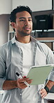 Reflection, man and order with tablet for delivery, distribution or quality control for ecommerce. Small business, warehouse and supply chain owner for planning, shipping or supplier checklist