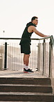 Fitness, man and tired of running outdoor for endurance challenge, check smart watch and recovery. Water, runner and exhausted in city for intense cardio, monitor pace timer and resting from workout