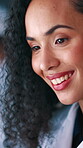 Science, smile and woman in laboratory for development of cure, pharmaceuticals or vaccine. Medical, research and satisfaction with happy scientist at work in healthcare facility for clinical trial