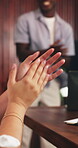 Hands, applause and support with business people in office for teamwork, deal and planning. Meeting, workshop and consulting with group of employees in agency for collaboration, advice and success