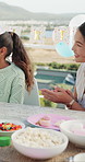 Mother, applause and child with cake at party for birthday, celebration and social gathering. Family, singing and clapping hands with kid, dessert and bonding together for milestone of special event