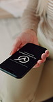 Woman, hands and credit card with phone screen for payment confirmation, complete purchase or app. Female person, shopper or mobile banking with debit for ecommerce success or checkout verification