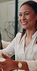 Laptop, meeting and planning with business woman in office for brand awareness, team and project. Target audience research, collaboration and social media marketing with employee in creative agency