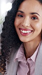 Face, businesswoman and pride in office with smile, experience and thinking for financial agency. Happy, female person and accountant in firm with about us, entrepreneurship and career development.