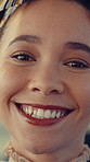 Dental, face or woman in cafe with smile, mouth or tooth wellness in orthodontics. Portrait, happiness and female person in restaurant with hygiene, teeth whitening and dentistry in oral health.
