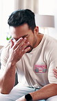 Frustrated, man and argument with documents for debt, financial crisis or final notice in home. Male person, stress or paperwork with anxiety, fight or conflict for bankruptcy, expenses or bills