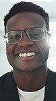 Face, business and black man with smile in office for career pride, about us and real estate. Portrait, male person or happiness with ambition for auction, realtor experience and property development