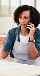 Woman, phone call and documents at workshop for pottery with discussion, writing and order material. Person, small business owner and contact with admin, supplier and checklist at creative studio