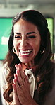 Clap, laptop and surprise with designer woman in office for achievement, celebration or success. Computer, design and excited with mature employee in creative workplace for goals, target or victory