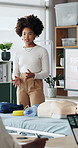 Woman, presentation and training with bandage with first aid, teaching or screen with talk at office. Person, coach and guide at workshop with discussion, equipment and explain info for emergency