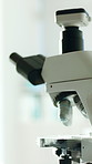 Microscope, forensic and science with research equipment for investigation or biotechnology in lab. Closeup, scope or  biology study with bio tech for medical discovery, clinical trial or development