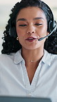 Headset, woman and technical support consultant in office with online consultation, conversation or crm. Talking, mic and female call center agent with helpdesk for customer service or contact us.