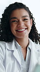 Science, face or woman in laboratory with pride, ambition or experience in medical research. Portrait, happiness scientist in clinic with confidence, career growth or about us in pharmaceutical study