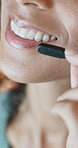 Woman, mouth and virtual assistant in office with headset, conversation or help for customer service. Female person, speaking and online administrator in business with tech, advice or client support.
