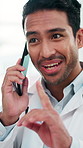 Asian man, doctor or talking with phone call in hospital for communication or healthcare. Male person, health advice or discussion with smartphone for medical help, telehealth or assistance in clinic