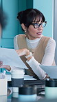 Business, woman and talk with document in meeting for planning, legal advice and case file. Mature person, attorney or discussion with folder for evidence, witness statement and testimony for lawsuit