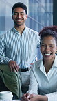 Team, smile and face of business people in office with confidence, finance career or about us. Corporate, financial advisor and portrait of men and women for collaboration, company growth or ambition